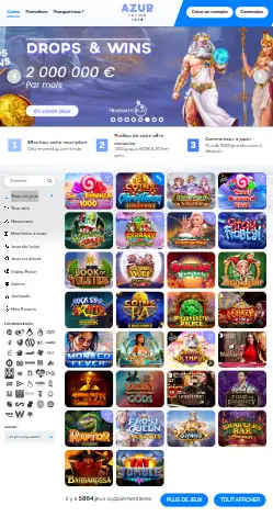 l'application et interface WAZAMBA CASINO